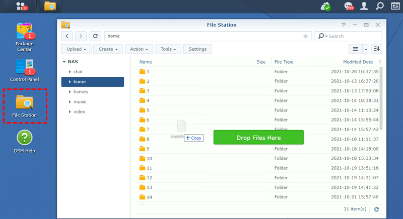 Upload de Arquivos para NAS