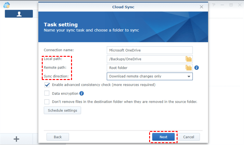 Configurações de Tarefa