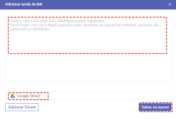 Carregamento Remoto para Google Drive