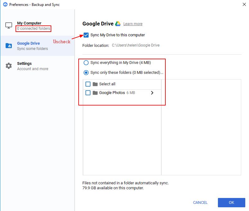 how to stop google drive from syncing