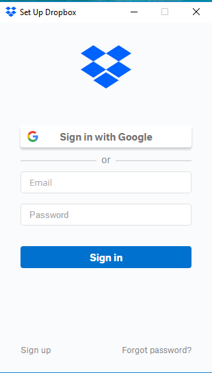 dropbox sign in with different account